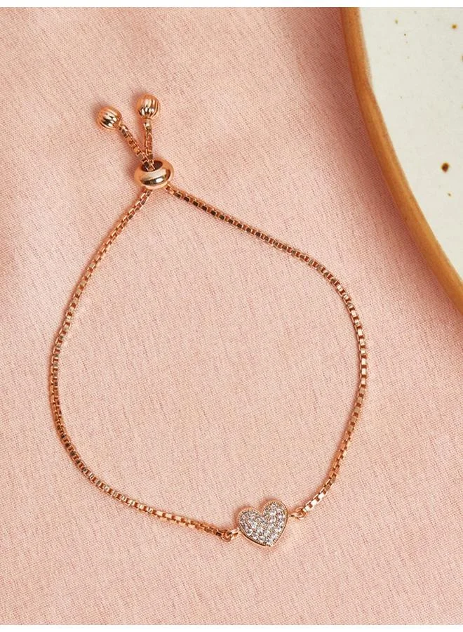 VOYLLA Gold Plated Faux Kundan Adorned Chain Style Brass Bracelet