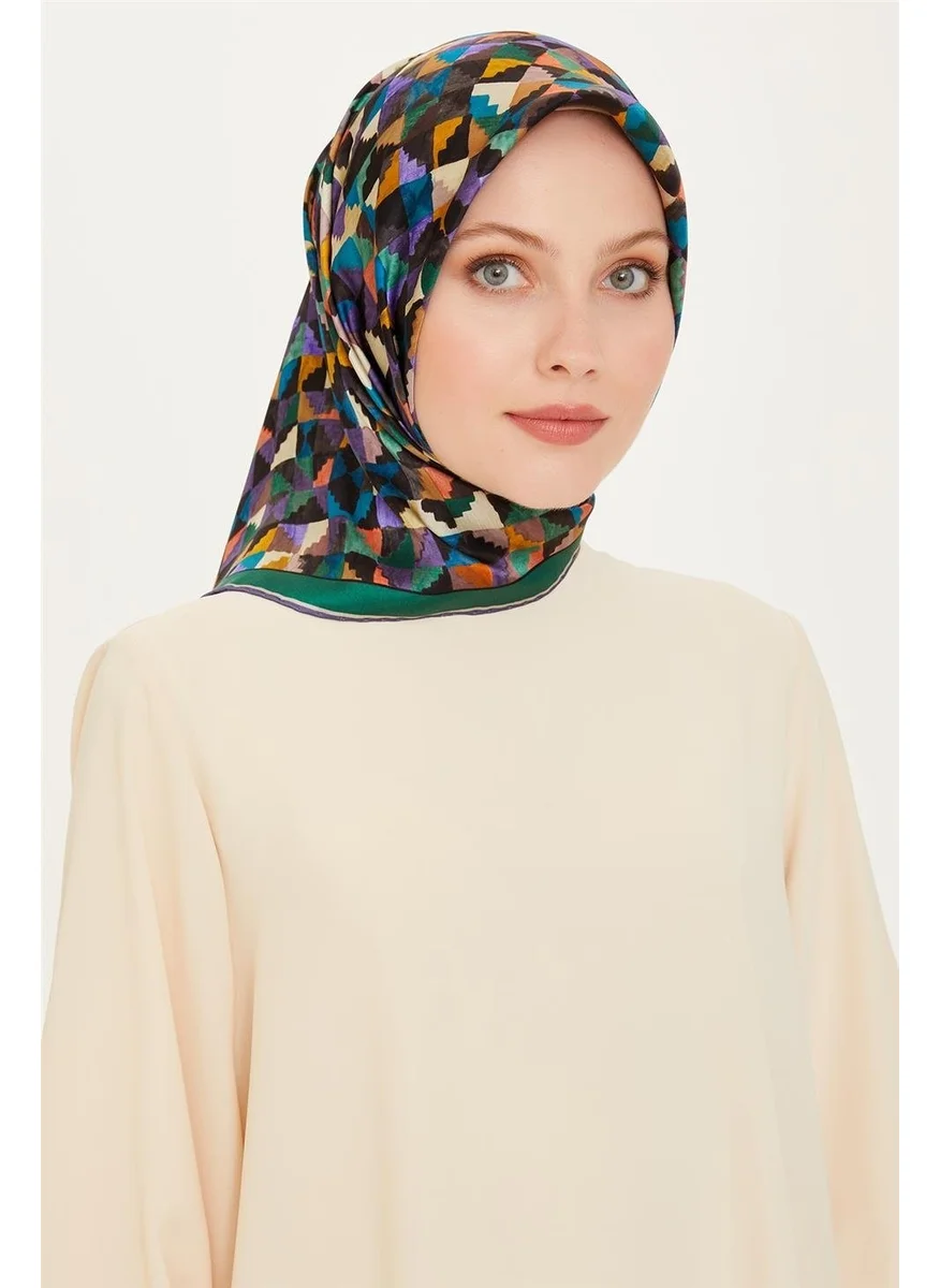 ARMINE Geometric Patterned Sura Pure Silk Scarf 9214D 85