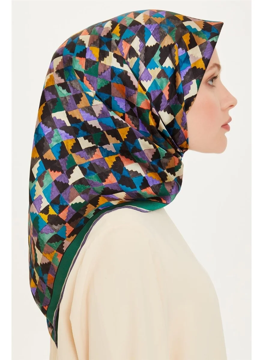 ARMINE Geometric Patterned Sura Pure Silk Scarf 9214D 85