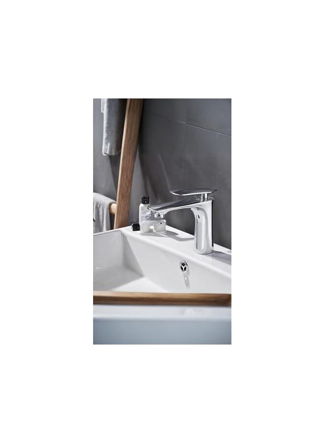 The Bros Upgrade Your Bathroom with a Modern White Bathroom Faucet - Hot/Cold Sink Mixer, Deluxe Design in Silver - Image 3