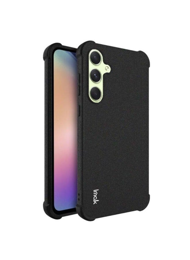 عام حافظة هاتف Samsung Galaxy A35، مزودة بوسادات هوائية في الزوايا الأربع، ومصنوعة من مادة سميكة للحماية، تغطي الجهاز بالكامل بتصميم ناعم - Image 1