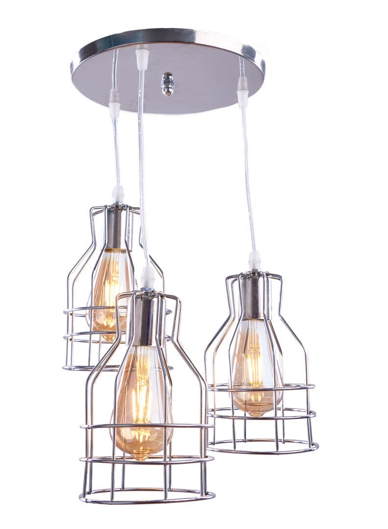 نجفة شوب دلايه سقف ثلاثيه مودرن لون فضي من نجفه شوب 30*30*50 - Image 1