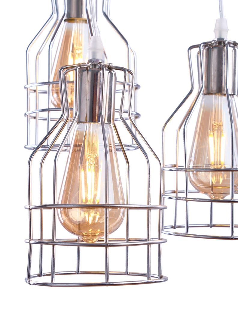 نجفة شوب دلايه سقف ثلاثيه مودرن لون فضي من نجفه شوب 30*30*50 - Image 2