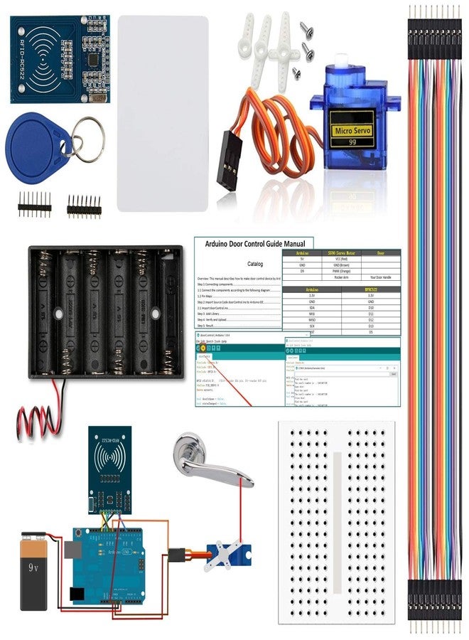 REES52 RFID RC522 RF Sensor Module Door Access Control Lock Kits for Compatible with Arduino UNO R3 MEGA 2560 Nano Beginner Starter Kit - Image 1