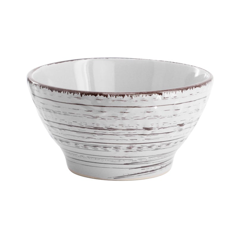 Elama Malibu Calcite 16-Piece Stoneware Embossed Pattern Reactive Glaze Light Gray Dinnerware Set, Tableware, Serveware Set (Calcite Gray) - Image 4