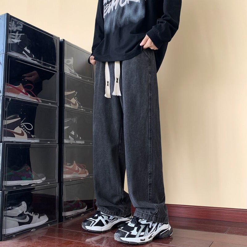 Unisex Classic Denim Jeans Loose Fit Daily Outdoor Wear - Image 1