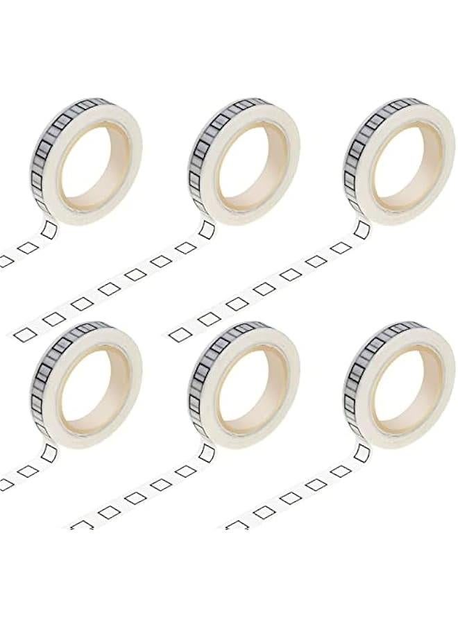 6 Pieces of Checkbox Washi Tape, 8mm Thin Self-Adhesive Craft Planner Tape for Home, School, Office, DIY, Scrapbooking, Gift Wrapping, and Photos. - Image 1