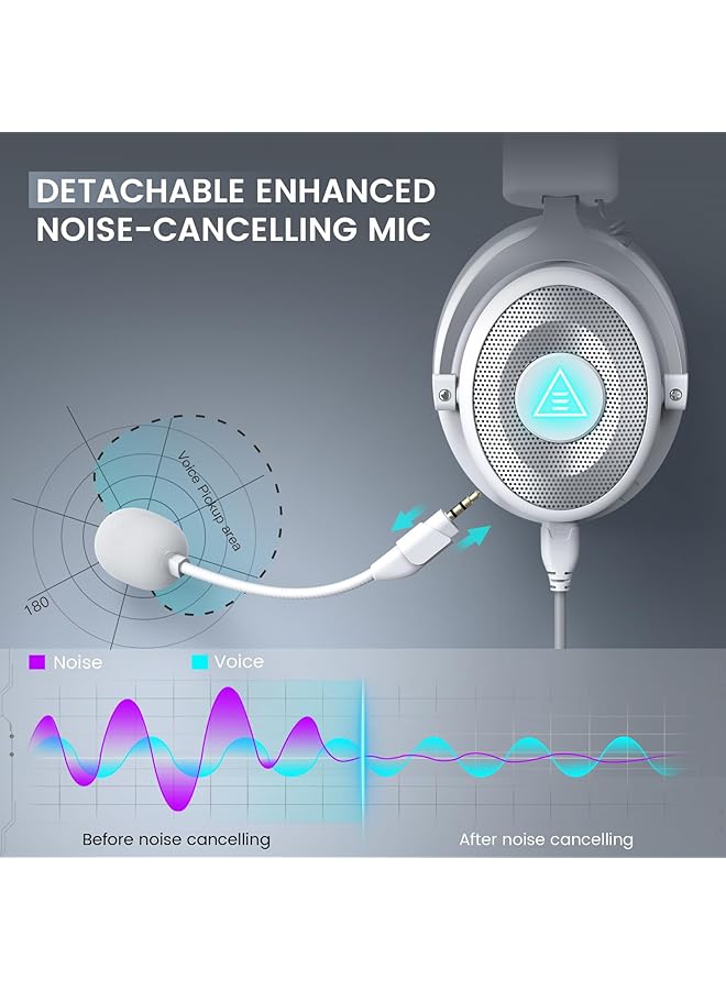 EKSA Usb Gaming Headset For Pc Wired Computer Headphone With Detachable Noise Cancelling Mic 7.1 Surround Sound 50Mm Driver Laptop Headset With Microphone For Ps4/Ps5 Xbox One Laptop Work - Image 3