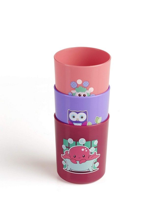 Beebaby Boo Boo Cup For Kids 100% Bpa Free Training Cup Set For Baby;Toddlers Unbreakable 3Pcs Baby Tumbler Glass Set 240 Ml 8 Oz.(Pink & Violet 18M+) - Image 3
