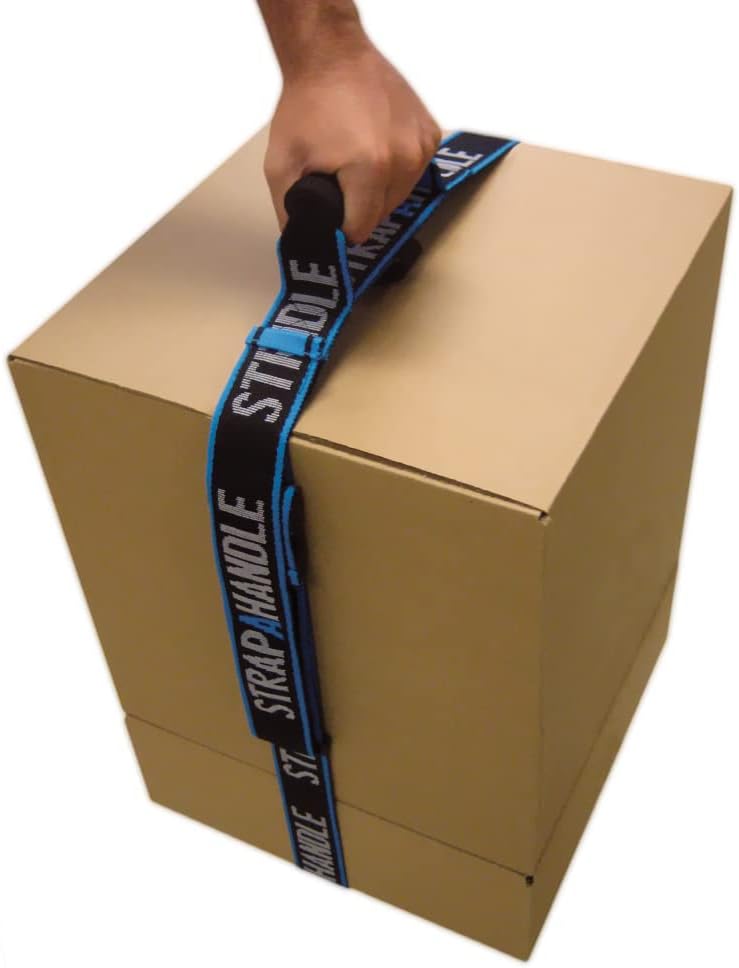 Strap-A-Handle 8’ Carry Strap with Handle | Adjustable Belt | Easy, Safe, Secure, Lifting, Moving, Carrying Heavy Boxes, Groceries | Best Luggage Strap ( 8ft. Length, 50lb. Capacity) - Image 1
