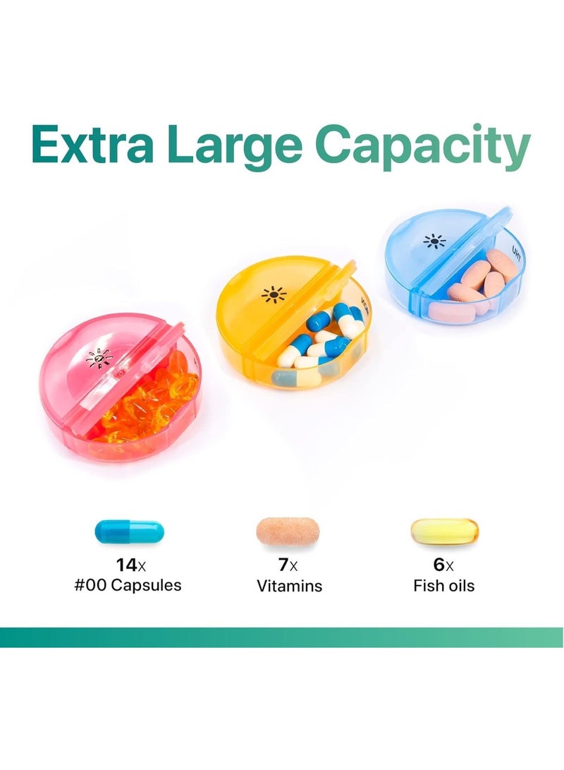 Weekly Pill Organizer, Large Daily Pill Box, Am Pm Pill Case, 7 Day 2 Times A Day, Easy to Open, Quickly Identify, Portable Design, for Vitamin, Fish Oil, Supplements - Image 2