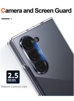 راكسوم جراب Samsung Galaxy Z Fold 5 - غلاف صلب من مادة البولي كربونات الشفافة المقاومة للاصفرار، متوافق مع الشحن اللاسلكي  - Image 2