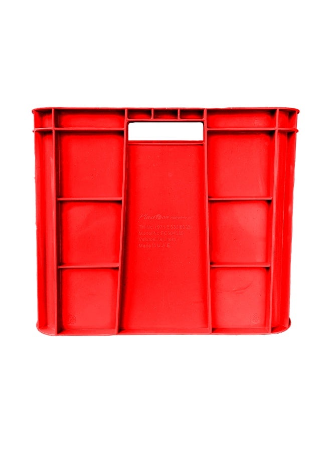 Plastica Industries LLC Fish Crate 600x400x350mm, 70L Stackable Plastic Storage Box for Fishing, Seafood, Cold Storage, Transport & Industrial Use - Red - Image 5