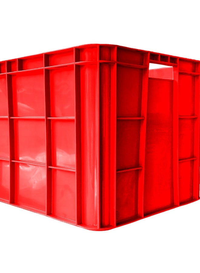 Plastica Industries LLC Fish Crate 600x400x350mm, 70L Stackable Plastic Storage Box for Fishing, Seafood, Cold Storage, Transport & Industrial Use - Red - Image 2