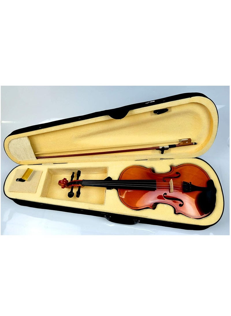 Mike Music - Mike Music 3/4 Solid Wood Violin Set Full Size Fiddle for Beginners Students with Hard Case, Rosin, Bow, - Image 1