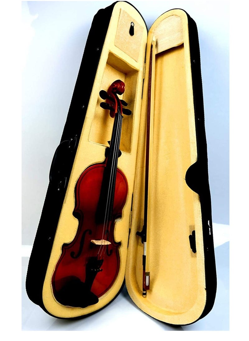 Mike Music - Mike Music 3/4 Solid Wood Violin Set Full Size Fiddle for Beginners Students with Hard Case, Rosin, Bow, - Image 1