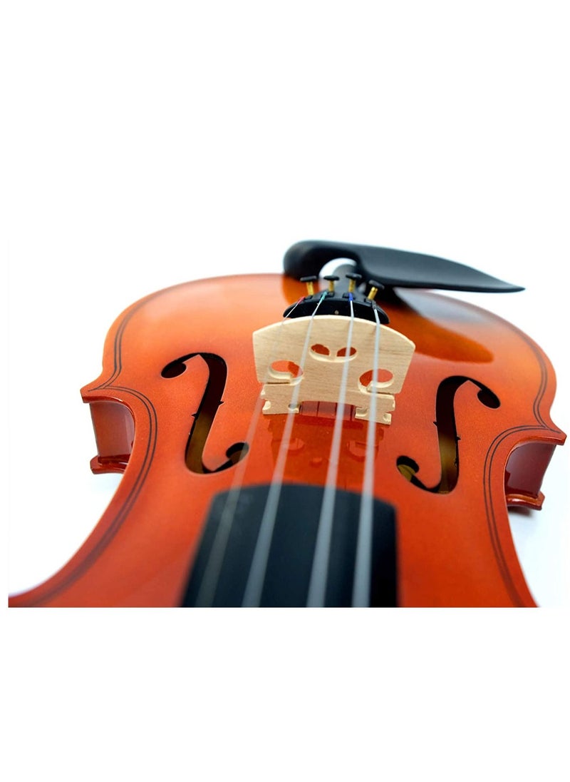 Mike Music - Mike Music 3/4 Solid Wood Violin Set Full Size Fiddle for Beginners Students with Hard Case, Rosin, Bow, - Image 1