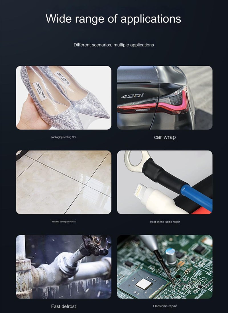 Sharpdo Hot Air Gun, Heat Gun2-Speed Wind Speed Adjustment, Suitable for Car Wrapping 2500W 50℃-550℃ Digital Display  - Image 2