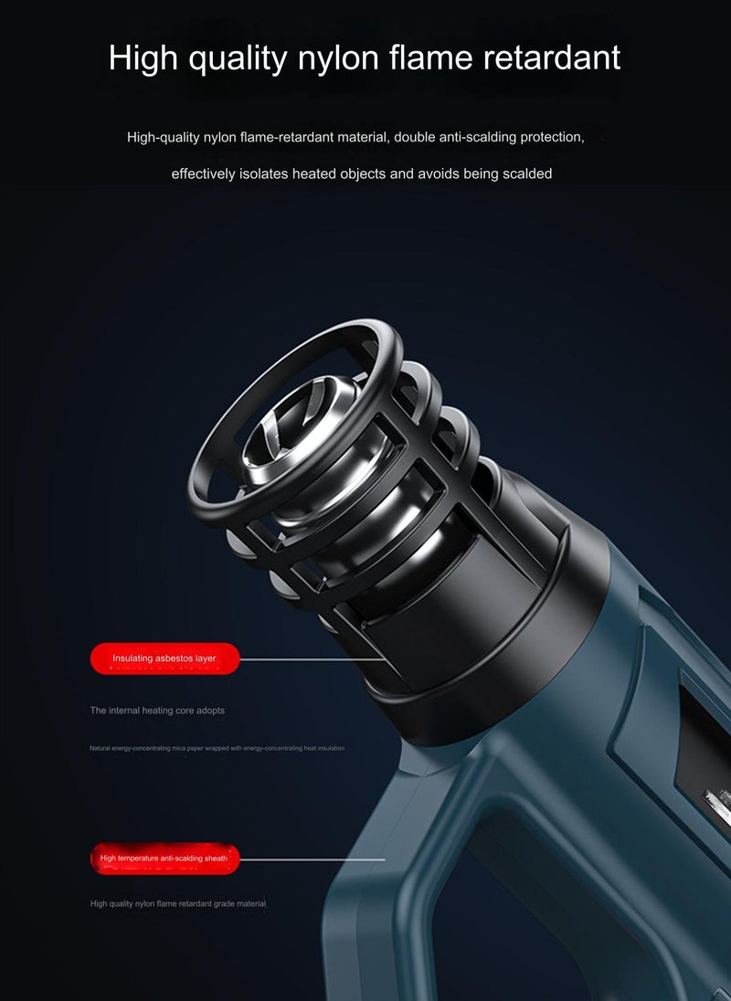 Sharpdo Hot Air Gun, Heat Gun2-Speed Wind Speed Adjustment, Suitable for Car Wrapping 2500W 50℃-550℃ Digital Display  - Image 5