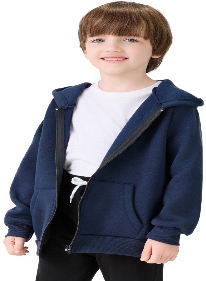 VOGRYE 3 Packs Baby and Toddler Boys Long Sleeve Full-Zip Hoodies Infant Fleece Hooded Sweatshirts Jacket with Pouch Pockets - Image 4