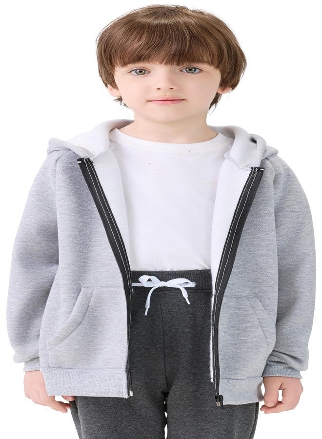 VOGRYE 3 Packs Baby and Toddler Boys Long Sleeve Full-Zip Hoodies Infant Fleece Hooded Sweatshirts Jacket with Pouch Pockets - Image 2