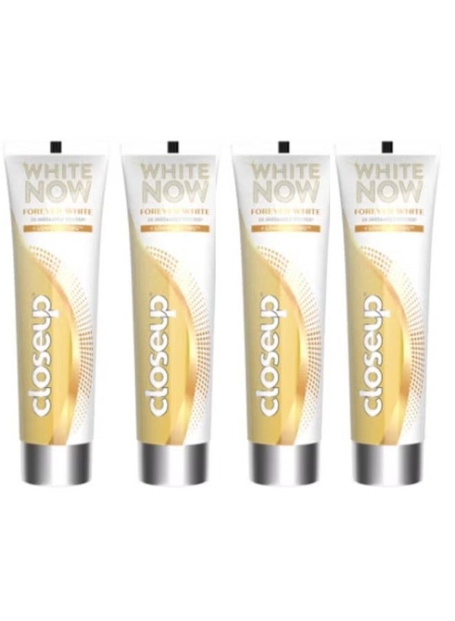 Close Up 4pc packages of White Now toothpaste, 75 milliliters - Image 1