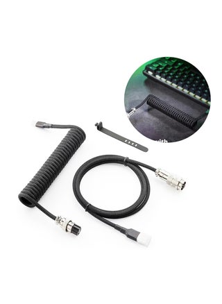 كابل USB C ملفوف مخصص احترافي للوحة مفاتيح الألعاب، كابل لوحة مفاتيح ميكانيكية مزدوج الأكمام مع طيار معدني قابل للفصل، 1.8 متر USB-C إلى USB-A - pzsku/Z18C388942448E626BFCFZ/45/_/1716040814/9671f26d-3712-4a16-9fa3-36c193c5cb2d