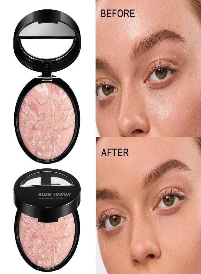 BEUKING Marble Baked Makeup Setting Powder, Luminous Finish Waterproof Sweatproof Conceal Foundation, 24 H No-Transfer No Smudge Oil-Control Pressed Powder Makeup Base (#01 PORCELAIN, 0.53 OZ) - Image 2
