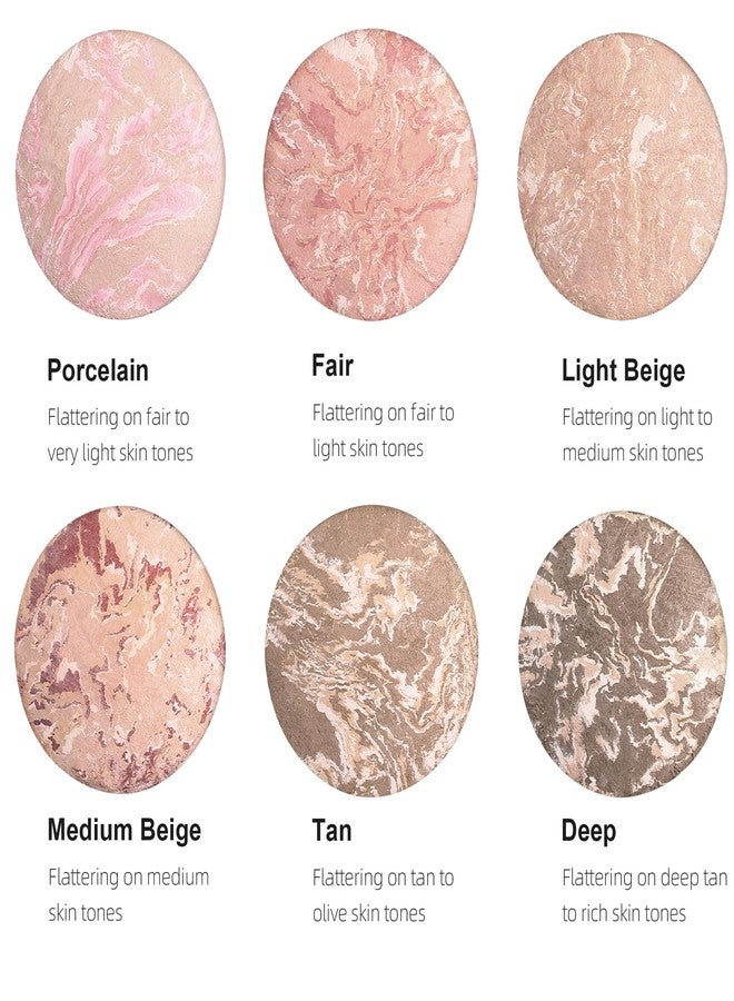 BEUKING Marble Baked Makeup Setting Powder, Luminous Finish Waterproof Sweatproof Conceal Foundation, 24 H No-Transfer No Smudge Oil-Control Pressed Powder Makeup Base (#01 PORCELAIN, 0.53 OZ) - Image 3