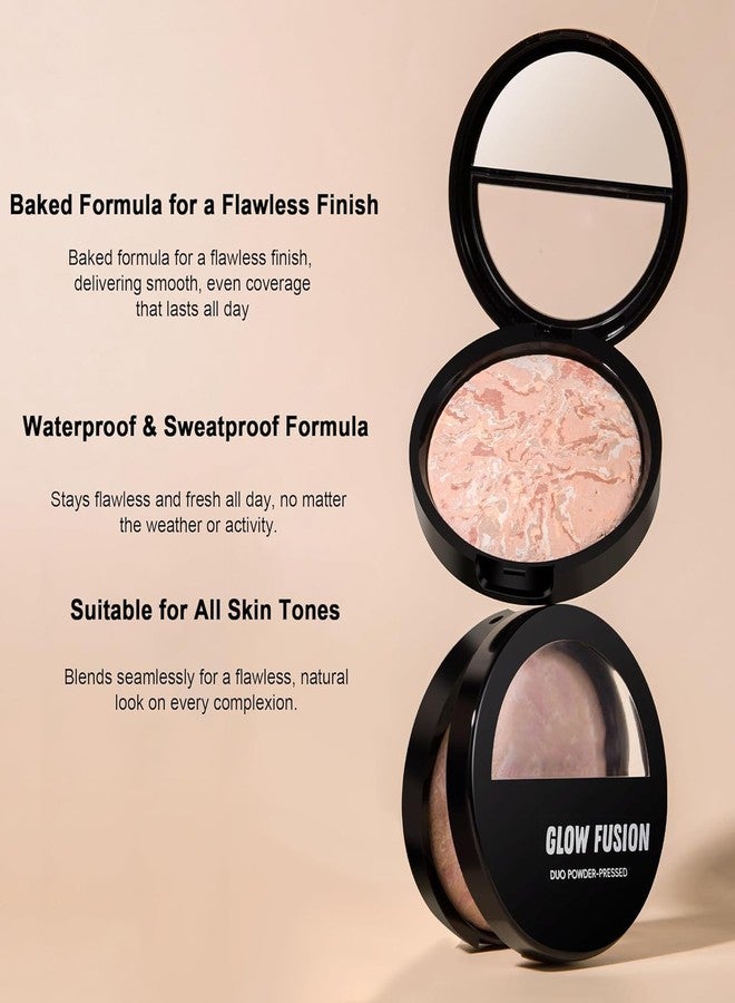 BEUKING Marble Baked Makeup Setting Powder, Luminous Finish Waterproof Sweatproof Conceal Foundation, 24 H No-Transfer No Smudge Oil-Control Pressed Powder Makeup Base (#01 PORCELAIN, 0.53 OZ) - Image 4