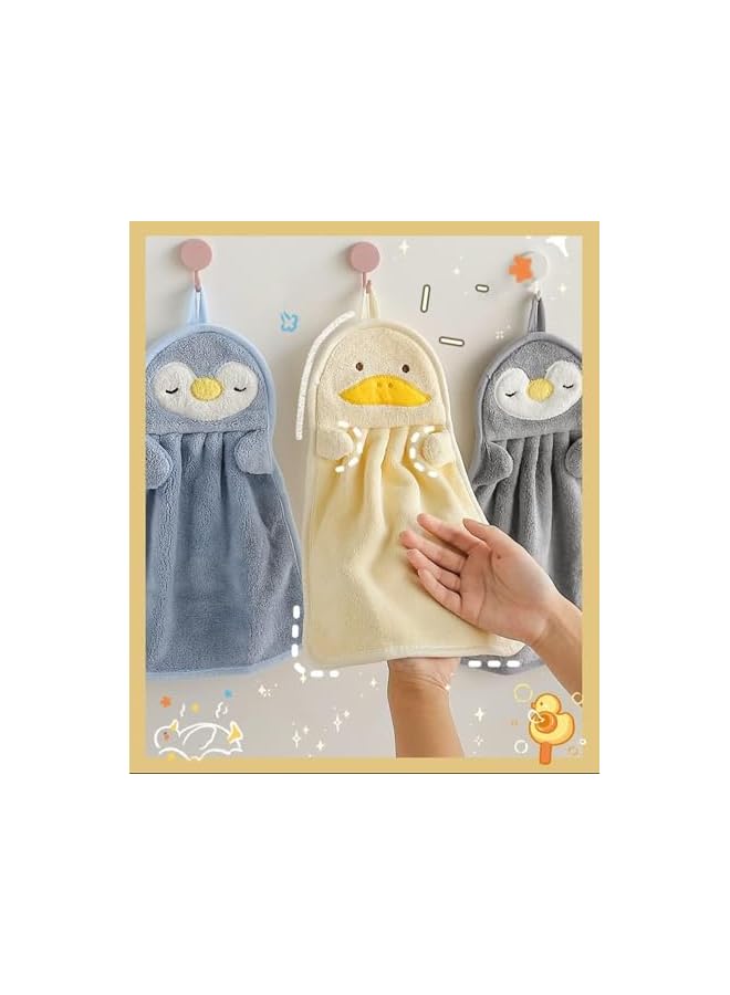 The Bros Hand Towel (37 x 25 cm) Face Towel Ultra Soft Super Absorbent Towel for Men & Women, Kids, Bathroom Kitchen Napkin Hanging Washbasin (Blue Penguin) - Image 3