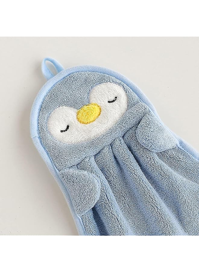 The Bros Hand Towel (37 x 25 cm) Face Towel Ultra Soft Super Absorbent Towel for Men & Women, Kids, Bathroom Kitchen Napkin Hanging Washbasin (Blue Penguin) - Image 1