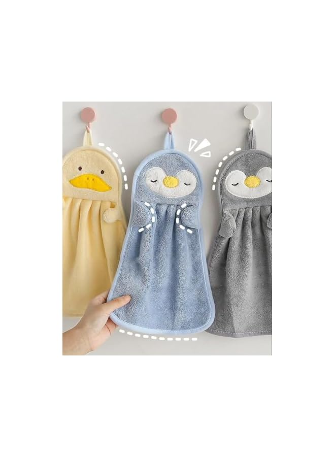 The Bros Hand Towel (37 x 25 cm) Face Towel Ultra Soft Super Absorbent Towel for Men & Women, Kids, Bathroom Kitchen Napkin Hanging Washbasin (Blue Penguin) - Image 2