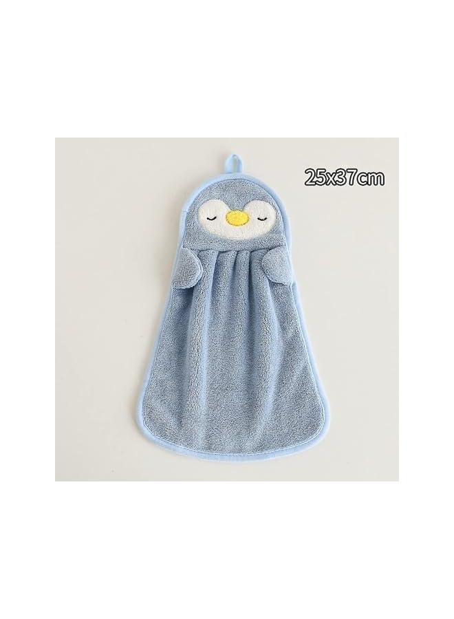 The Bros Hand Towel (37 x 25 cm) Face Towel Ultra Soft Super Absorbent Towel for Men & Women, Kids, Bathroom Kitchen Napkin Hanging Washbasin (Blue Penguin) - Image 5