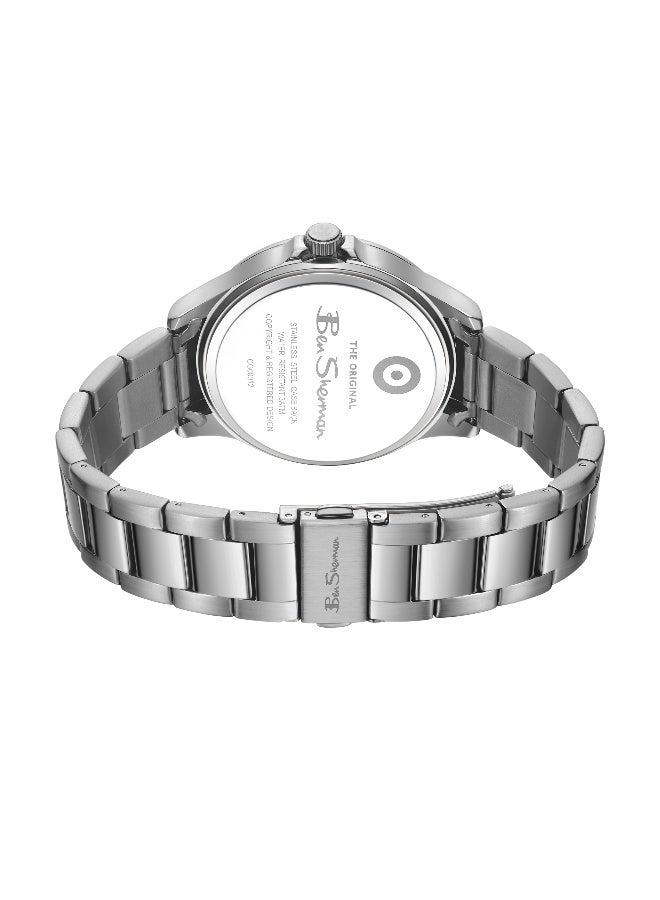 Ben Sherman Westminster Blue Dial Stainless Steel Bracelet Analog Watch for Men, 43mm - Image 3