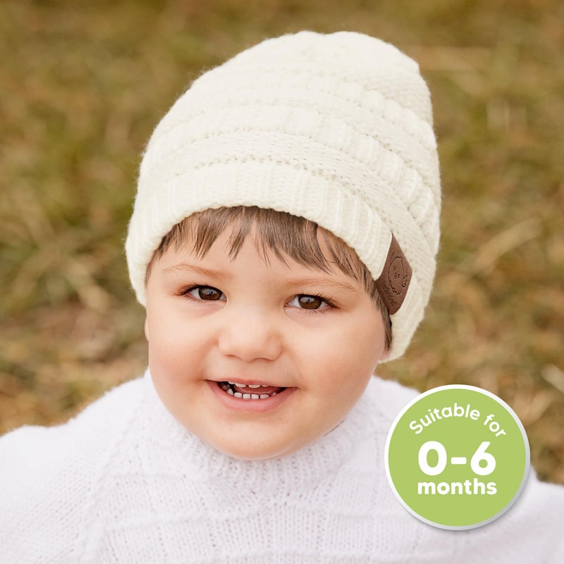 KeaBabies 3-Pack Baby Beanies for Boys, Girls - Stretchy Knit Baby Hats, Cute Newborn & Toddler Winter Hat, Soft & Warm Infant Beanie 6-36 Months (Sweet Pea, M) - Image 2