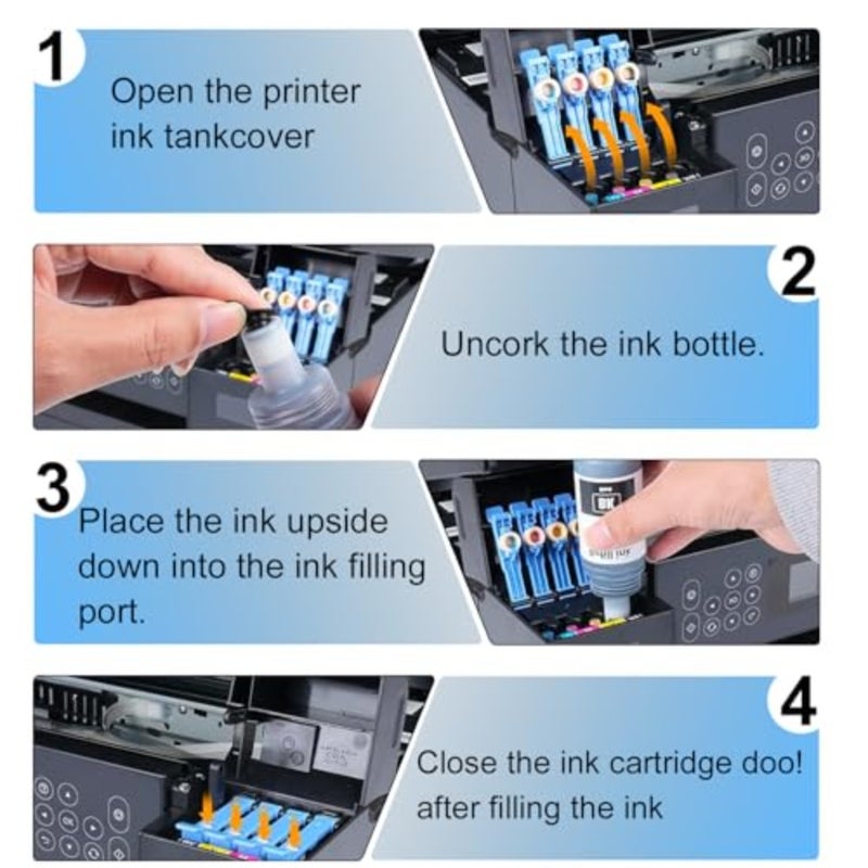 EcoTank printer ink set: 6-colour multipack black, cyan, magenta, yellow, light cyan, light magenta,pigment-based, high-yield, prints up to 8, 000 pages - Image 5