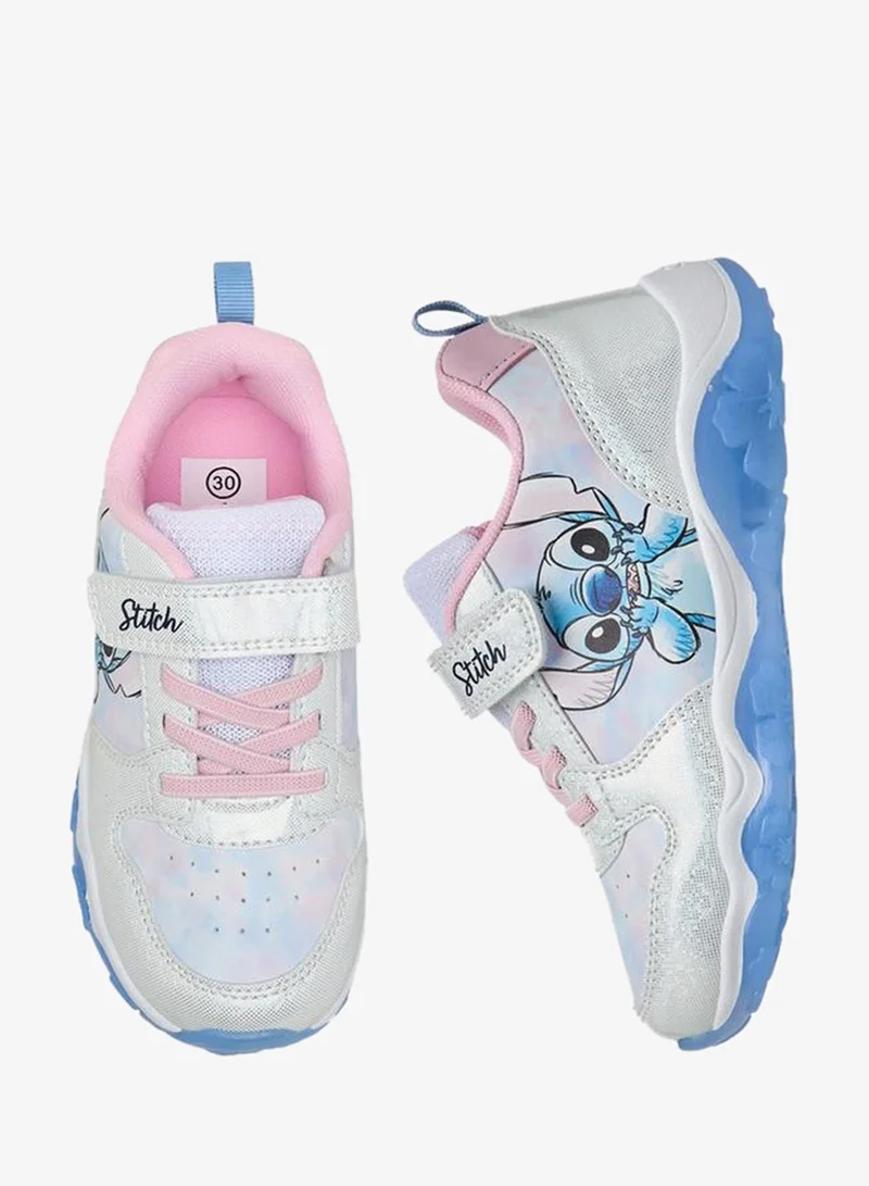 ديزني Girls Stitch Print Light-Up Ankle Sneakers