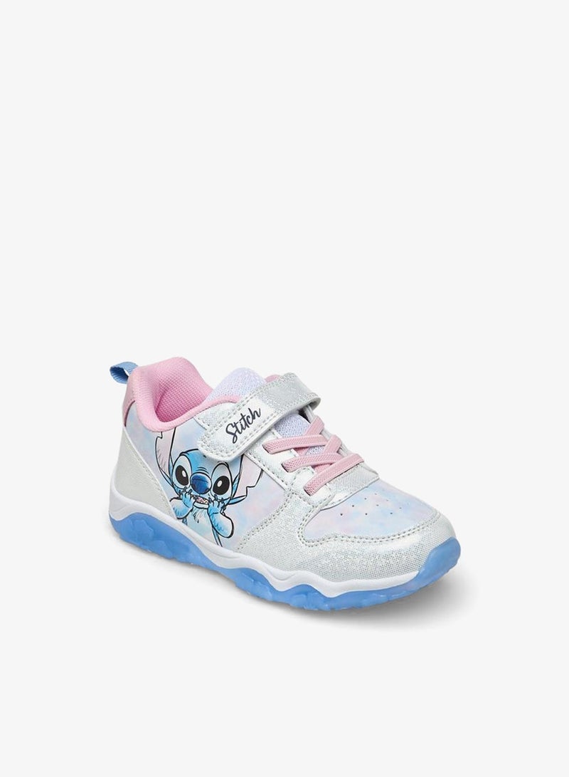 Disney Girls Stitch Print Light-Up Ankle Sneakers - Image 1
