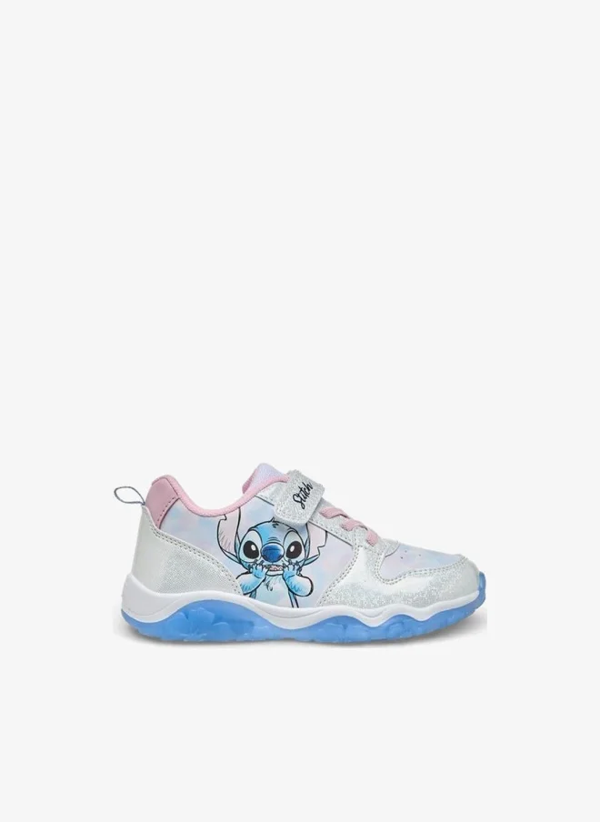 ديزني Girls Stitch Print Light-Up Ankle Sneakers