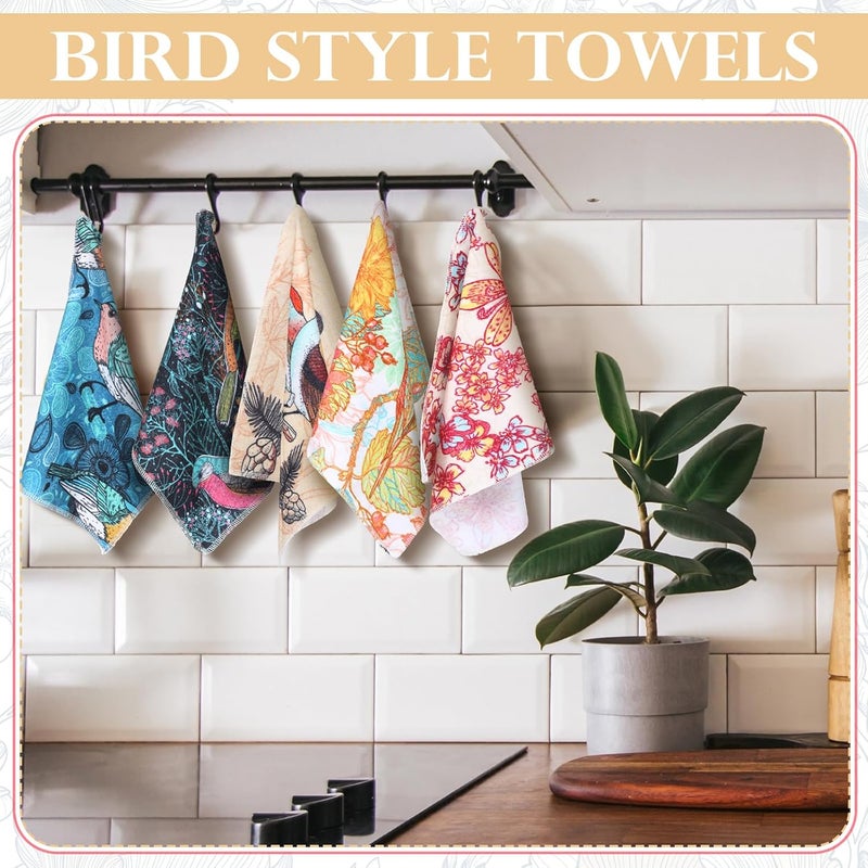 Noveread 36 Pack Bird Reusable Cleaning Cloths Washable Cotton Kitchen Towels for Home(Multicolor) - Image 2