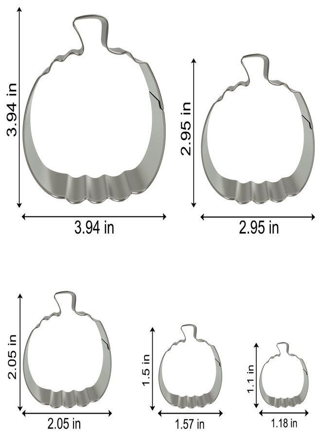 VTUGP Pumpkin Cookie Cutters Set with Box, 5Pcs Large to Tiny Size - 3.94'', 2.95'', 2.05'',1.57'', 1.18'', Stainless Steel Fondant Biscuit Mold for Halloween Fall Thanksgiving Day Holiday Party Decoration - Image 4
