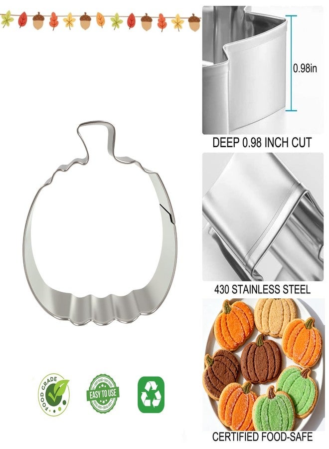 VTUGP Pumpkin Cookie Cutters Set with Box, 5Pcs Large to Tiny Size - 3.94'', 2.95'', 2.05'',1.57'', 1.18'', Stainless Steel Fondant Biscuit Mold for Halloween Fall Thanksgiving Day Holiday Party Decoration - Image 2