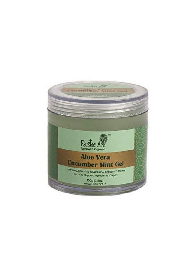 Rustic Art Organic Aloe Vera Cucumber Mint Gel ; Cooling Soothing ; Closes Pores ; 100G - Image 1