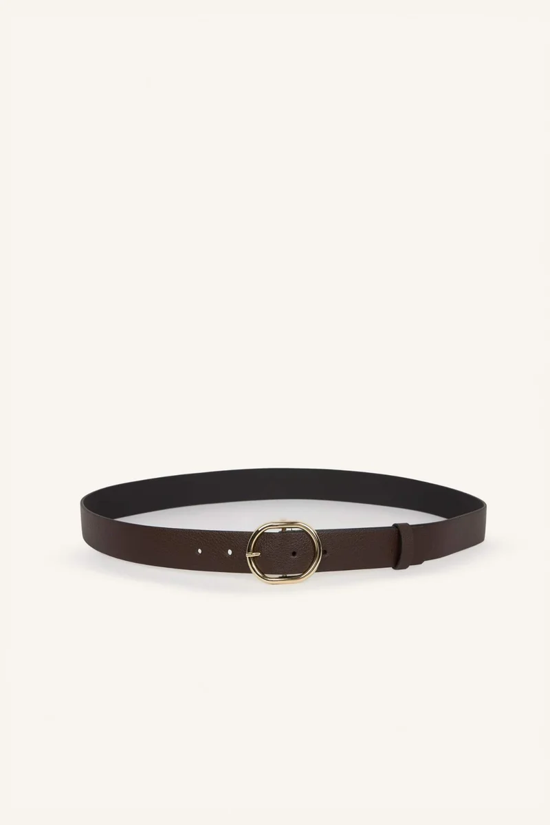 DeFacto Woman Oval Buckle Faux Leather Denim Belt