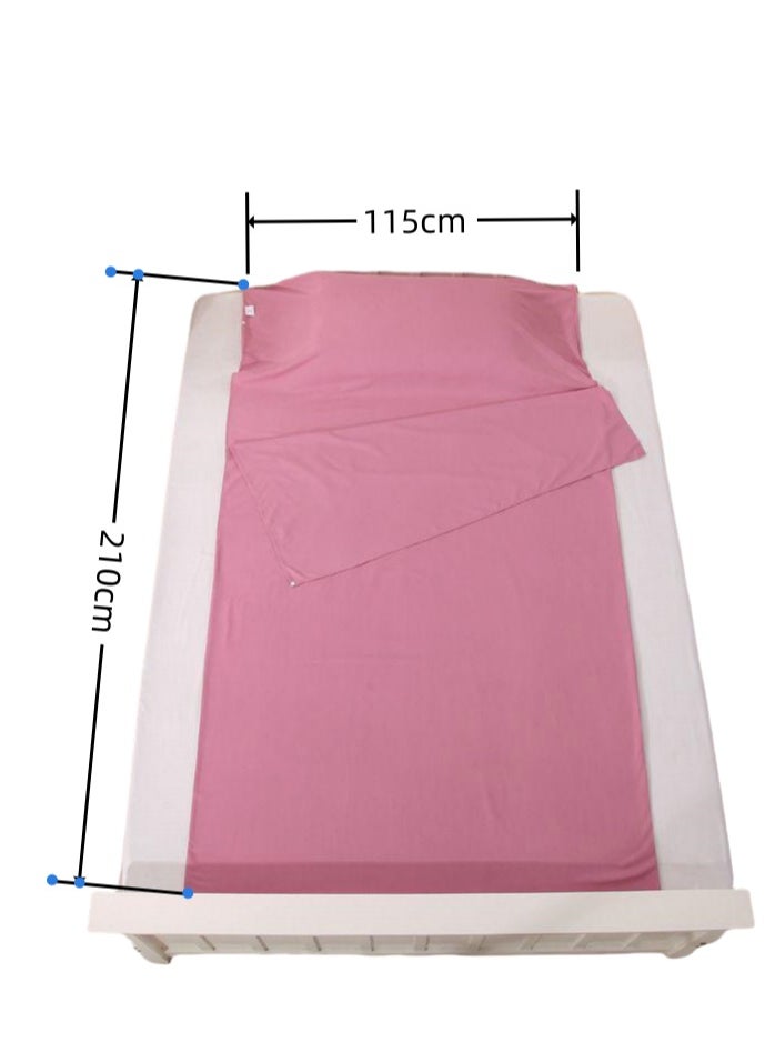 Cuken 115x210cm Sleeping Bag Liner with Storage Bag, Camping Travel Home Bed Sheet, Lightweight Breathable Hotel Compact Sacks (Pink)  - Image 2