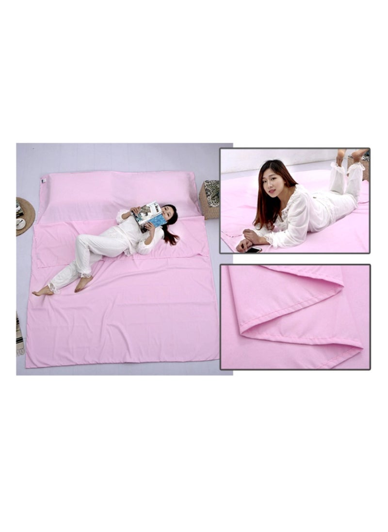 Cuken 115x210cm Sleeping Bag Liner with Storage Bag, Camping Travel Home Bed Sheet, Lightweight Breathable Hotel Compact Sacks (Pink)  - Image 4