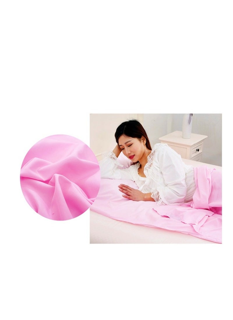 Cuken 115x210cm Sleeping Bag Liner with Storage Bag, Camping Travel Home Bed Sheet, Lightweight Breathable Hotel Compact Sacks (Pink)  - Image 3