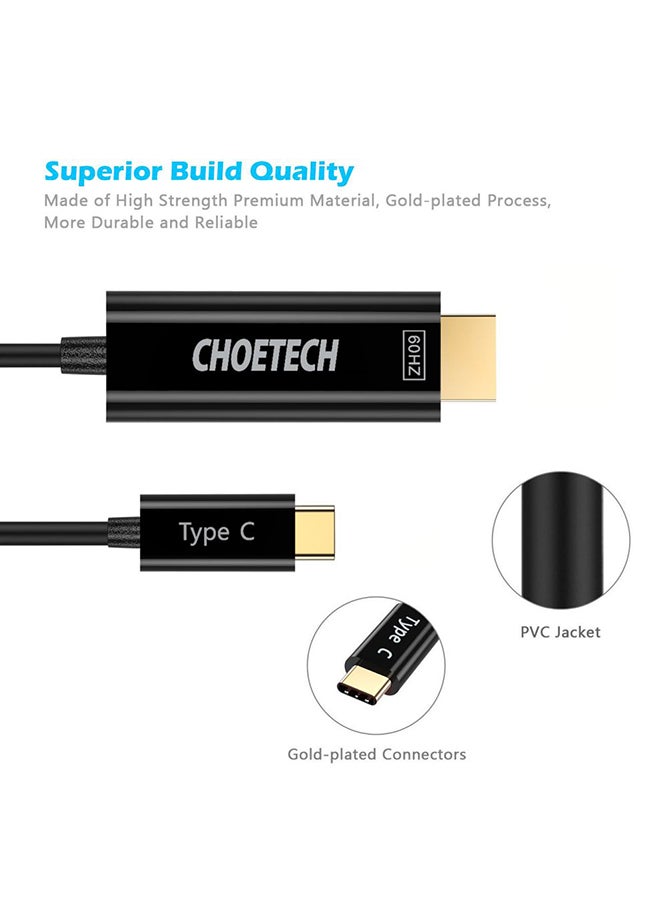 CHOETECH Usb C To HDMI Cable  USB 3.1 Type C To HDMI Cable - Image 4