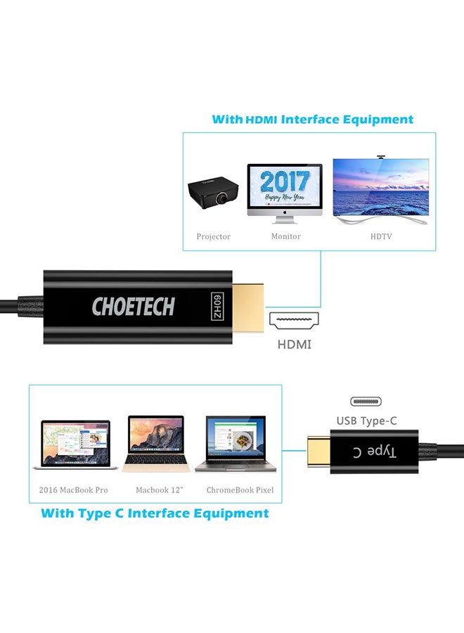 CHOETECH Usb C To HDMI Cable  USB 3.1 Type C To HDMI Cable - Image 3
